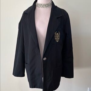 VINTAGE Joanna black blazer with gold embroidery in size medium